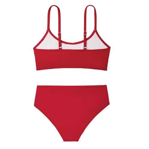 Image of Zando Girls Swimsuit Two Piece - Adjustable Strap Bathing Suit Solid Color Bikini Sets for Teens Girl Beach Swimwear
