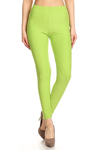 Image of Leggings Depot Women's High Waist Leggings Soft 1 inch Waistband Solid Pants - Regular, Plus, 1X3X, 3X5X
