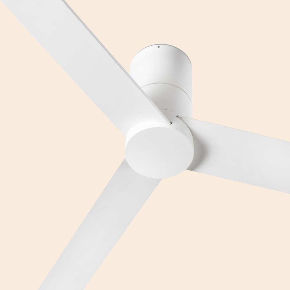 / HYBRID/Ventilador de techo blanco y palas reversibles blanco-arce Ø120 cm/Ultra Silencioso, bajo consumo, 6 Velocidades, Mando a Distancia, Verano-Invierno, temporizador, modo brisa
