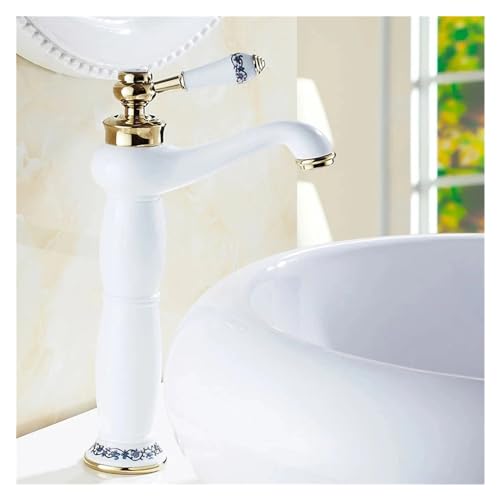 Robinet de lavabo blanc pour une salle de bains au style campagne