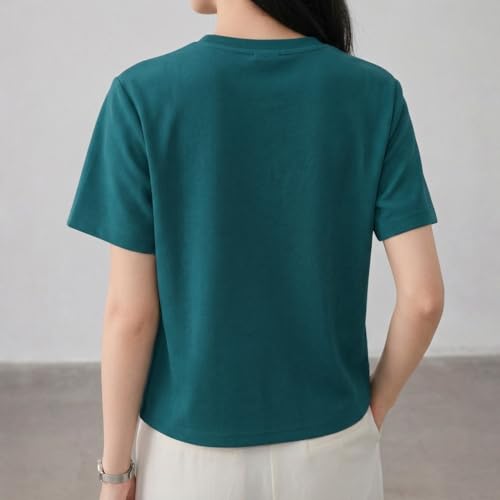 Image of Zilcon Woman Half Sleeve Round Neck Womens Tops Beach Vacation Fashion Clothes Casual Summer Spring Winter Fall Outfits Tops