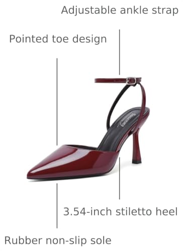 Image of Susanny Heels for Women Stiletto Closed Pointed Toe Backless Dress Shoes High Heels Sexy Kitten Pumps Wedding Guest Party Dance Prom Dressy Comfort Shoes