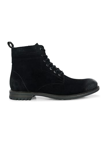 Image of San Frissco Biker Chain Boots for Men's with Round Toe TPR Sole | Synthetic Suede Zip Casual Winter Boots Slip On Shoes | Outdoor Fashion Shoes for Office, Party, Trekking