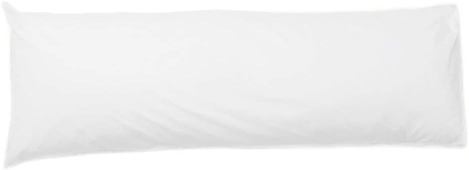 Comfy Nights Pollycotton Bolster Pillow Case Plain Dyed (4.6Ft (54 Inches), White)