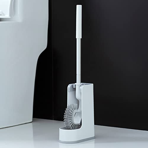 Brosse de toilette blanche avec base de rangement et poils denses BESTYASH - 7