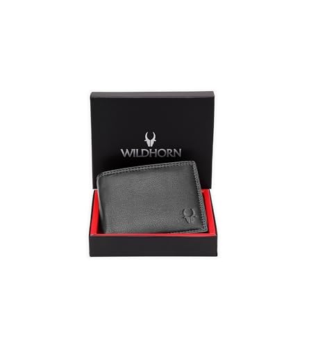 WildHorn Rfid Protected Leather Wallet For Men, Black