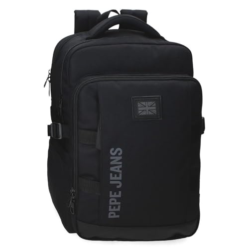 Pepe Jeans Matlock Zaino per laptop 15,6 pollici nero 28 x 40 x 16 cm Pelle sintetica e poliestere by Joumma Bags