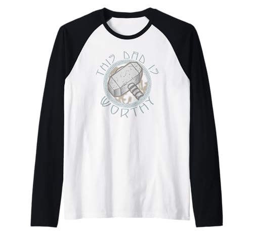 Marvel Comics Retro Classic Father's Day Thor Worthy Dad Camiseta Manga Raglan