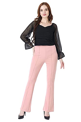 Image of OM SAI LATEST CREATION Women's Yoga Dress Pants Stretchy Work Slacks Business Casual Office Straight Leg /Bootcut Elastic Waist with 2 Pockets Regular Fit Trouser