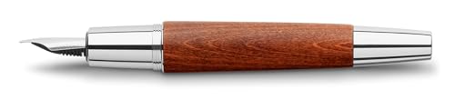 Faber-Castell e-motion Fountain Pen, Wood and Chrome Brown - Fine - Additional View