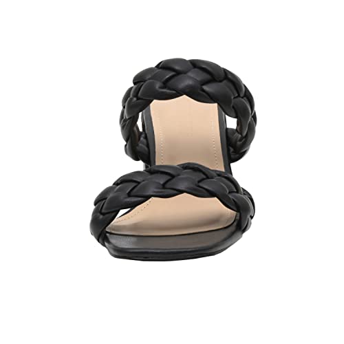 CUSHIONAIRE Women's Onyx braided Heel Sandal +Memory Foam, Wide Widths Available3