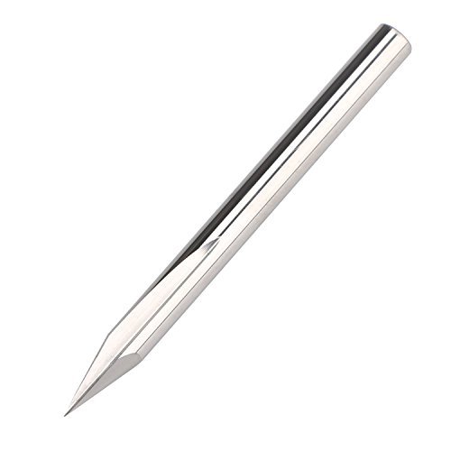 Metal Engraving Bit, EnPoint 20 Degree Engraving Bit 1/8” 3.17mm Shank 0.5mm Tip 38mm Total Length 2 Flutes Tough Tip Cone Carbide V Bit Marking Conical V-Bit for Aluminum MDF Wood Brass