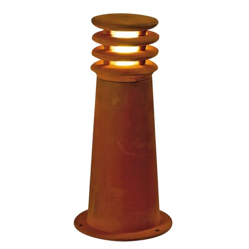 SLV RUSTY 40 lampe sur pied extérieure E27 acier rouillé FeCSi IP55 Ø19cm H40cm – éclairage direct pour jardin, terrasse, allées – design unique,...