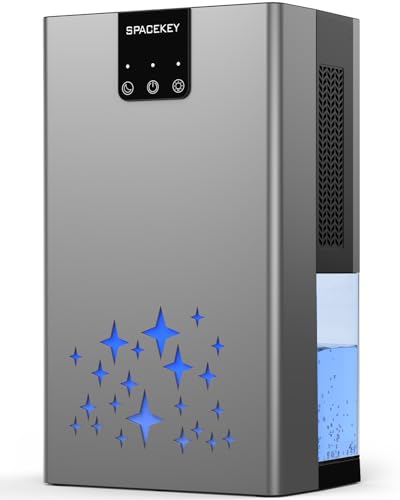 Dehumidifier, 95 OZ Water Tank Dehumidifiers for Home, 1000 sq. ft. Dehumidifier for Basement Bathroom Bedroom with Auto Shut Off, 7 Colors LED Light, Quiet Dehumidifiers with Sleep Mode, Grey
