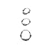3 pendientes aros diseño bali plata de ley individuales 1 aro 10mm diámetro exterior, 1 aro 12mm diámetro exterior y 1 aro 14mm diámetro exterior