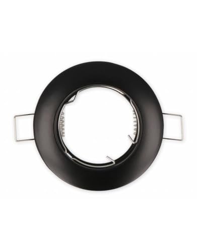 Foco LED GU10/MR16 marco de montaje – aluminio negro – redondo – orientable – tamaño de la sierra 75 mm – Tamaño de montaje 85 mm