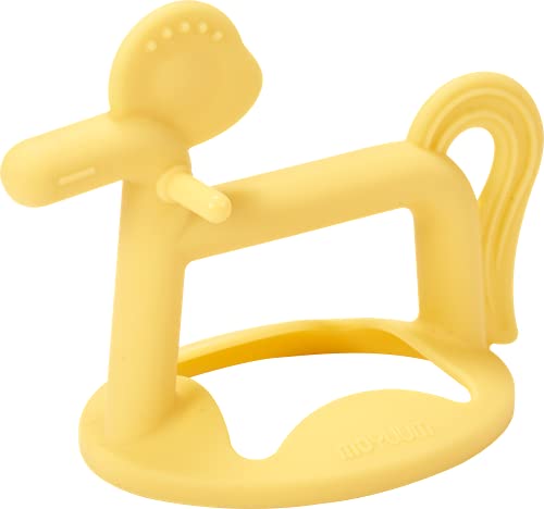 Image of Moyuum Silicone Pony Teether Toy | Made in Korea, Provides Teething Relief, Wearable Wrist Teether is Easy to Hold, Drop Resistant Bracelet, Babies 3+ Months