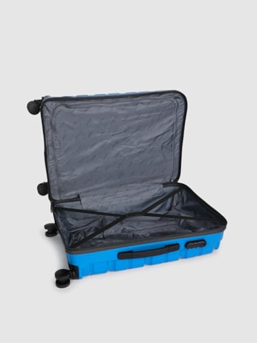 Image of TEAKWOOD LEATHERS Hardside Wheels Trolley Bag, Hard Cabin with Zipper Closure, Adjustable Push Button & Cross Side Strap, Lock System 360 Degree (55 CM, 65 CM, Royal Blue)