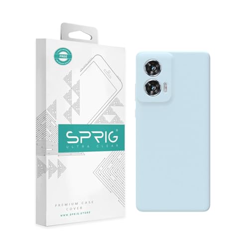 Image of SPRIG Compatible with Moto G96 Premium SilkTone (Liquid Silicone) Back Cover Drop Tested Shock Proof Mobile Case for Men, Women, Boys and Girls with Camera Protection (Light Blue)