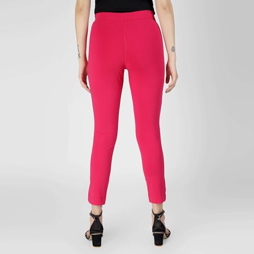 Image of ON&ON Women's Cotton Stretchable Slim Fit Straight Pants Trouser for Casual Wear and Office Wear