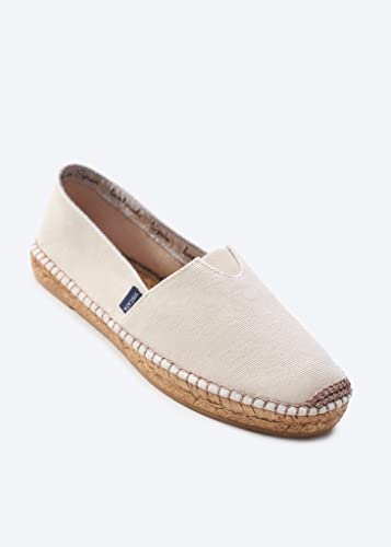 Image of VISCATA Barceloneta Espadrille Canvas Women's Flat Slip On Shoes Handmade in Spain Fashionable Organic Cotton Canvas Lightweight Material with 100% Natural Jute Midsole for All Casual Occasions