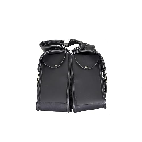 Alforjas para motocicleta de 31 L, con fundas para pistola, bolsa de equipaje en cuero y PVC negro con remaches, compatible con Sportster, Dyna, V-star, Shadow y Softail miniatura 4