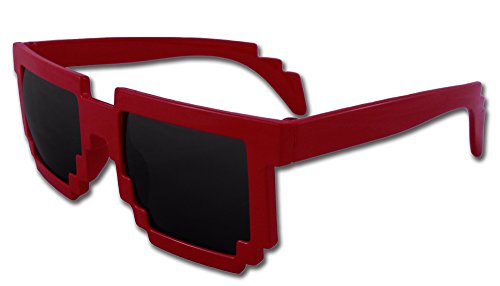8-Bit Pixel Retro Computer Sun Glasses Nerd Sunglasses 8 Bit (Red) 8-Bit Pixel Retro Computer Sun Glasses Nerd Sunglasses 8 Bit (Red)