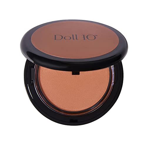 Doll 10 Golden Pearl Face & Body Bronzer - Long Wear Lightweight Pressed Powder Contour Compact (Original)