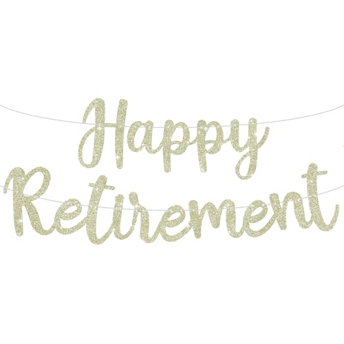 Image of BEISHIDA Pre-Strung Champagne Happy Retirement Banner Party Decoration
