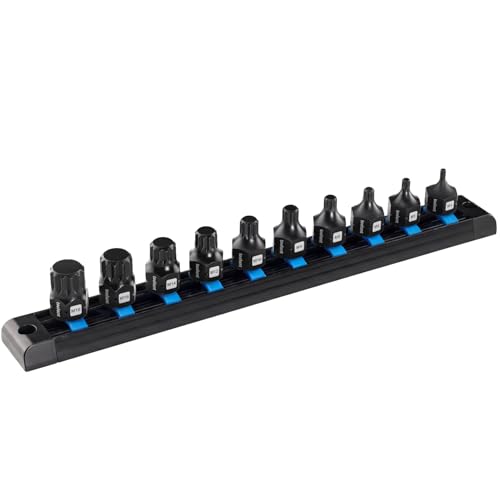 Image of toolant 3 /8 inchdrive impact XZN Triple Square Spline Bit Socket Set 10PCS, M4-M18, S2 Steel Air Drive XZN Socket set, Impact Grade, Anti-Roll Design