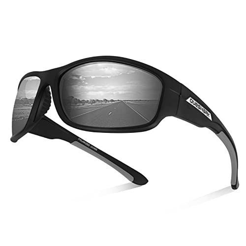 Queshark Lunettes de Soleil de Sport Polarisées pour Homme et Femme Cyclisme Course à Pied Golf Pêche Wrap Around Lunettes Cover