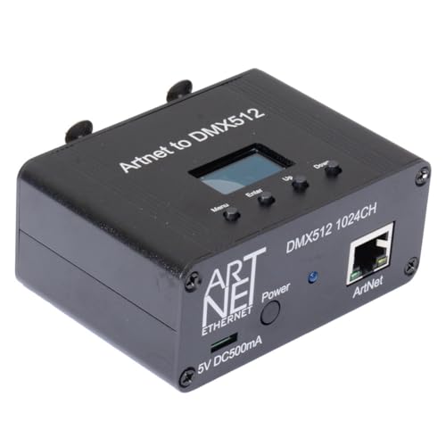 iFutniew ArtNet 512 - Interfaz de controlador de iluminación Ethernet, 2 universos de metal + plástico, 1 unidad