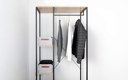 Miqio® Design Aufbewahrungsbox aus Filz mit Ledergriff | hochwertiger Korb aus Filz | Filzbox mit Echtleder Griffen | Regalkorb | hellgrau | Filzkorb 4er Set