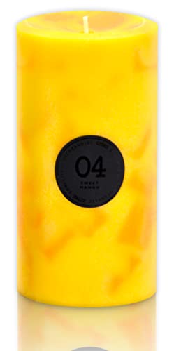 Decocandles 3X6 PILLARS Urban Concepts By Decocandles - Bliss - Sweet Mango Scent - Highly Scented Soy Candle - Long Lasting - Hand Poured In Usa cover