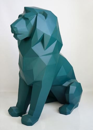 Casa Padrino Escultura Decorativa XXL león Verde A. 135 cm - Figura Decorativa de jardín Abstracta