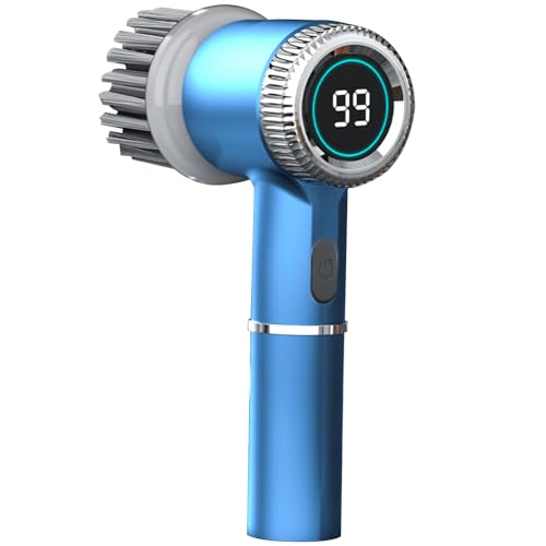 Image of Handheld Electric Spin Scrubber, Cordless Handheld Scrubber with Battery Level Display, Rechargeable Power Scrubber with 3 Adjustable Speeds & 5 Replaceable Heads for Kitchen, Bathroom, Sink, Window