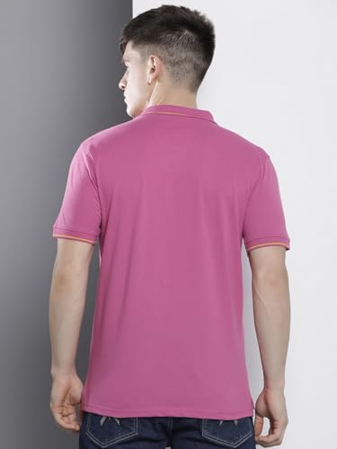 Image of The Indian Garage Co Men Slim Fit Solid Polo Neck Half Sleeves Tshirt