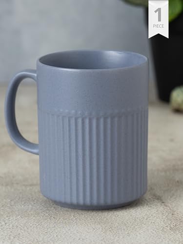 Image of Clay Craft Fine Ceramic Crimson Microwave Safe Coffee & Milk Mug, 350Ml, 1 Piece, Blue, Mug for Coffee, Ideal for Gifting, Perfect for Home & Office