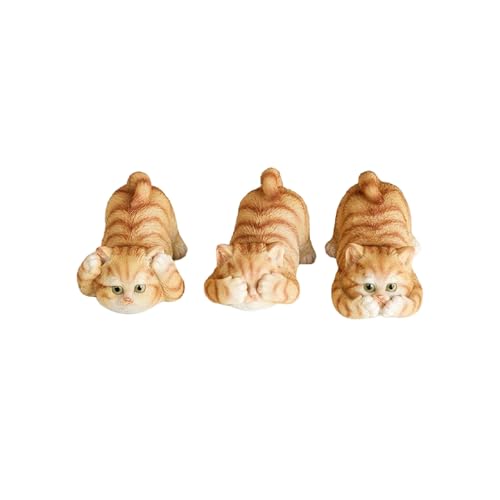 Design adorabile e estetica kawaii: queste 3 statuette di gatti soriani mostrano i tre gatti saggi: non vedere, non sentire, non parlare male. Perfetto per gli amanti dei gatti, questo affascinante set aggiunge un tocco giocoso al tuo arredamento domestico, creando un'atmosfera deliziosa che completa qualsiasi stanza. Ideale per regali, oggetti da collezione o come un pezzo unico.