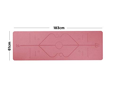 Tapete Yoga TPE 6mm Linhas Corporais Rosa