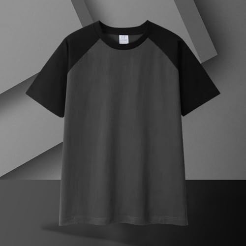 Men's Two Color Blocked Pullover Tee Shirts Casual Sports T-Shirt Tops Short Sleeve Round Neck Tshirts Cloth - Image 5