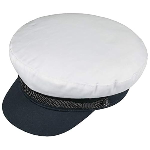 Hammaburg White Starline Elbsegler Kapiteinspet Dames/Heren - kapitein muts pet met klep schipperspet voor Zomer/Winter