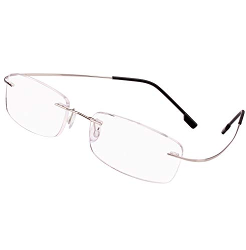 Poxas Memory Titanium Frameless Lightweight Reading Glasses Hingeless Flexibled Frames for Mens Womens3