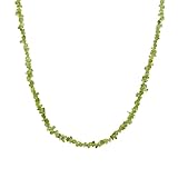 ZANNAH Gemstone Beaded Necklaces for Women - Boho Style Necklace 15' + 3.14' Extender, Cute and Trendy Choker, Natural Stone Handmade Jewelry, Thoughtful Gifts for Women (Peridot)