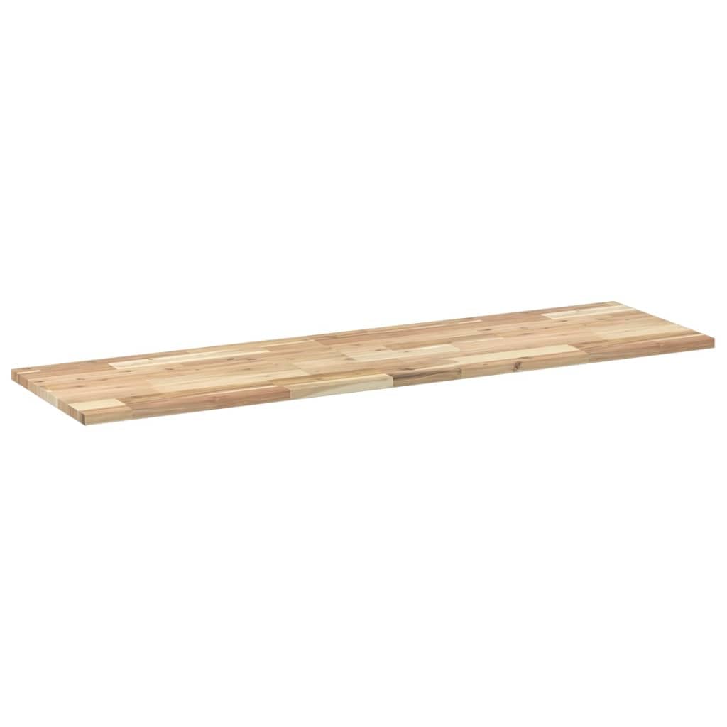 Piano per lavabo non trattato, 140 x 40 x 2 cm, in legno massiccio di acacia, rettangolare, per bagno, lavabo, robusto pannello in legno