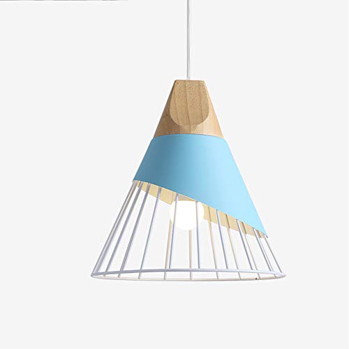 Xindaxin Industriel Abat-jour Suspension avec Ligne Lampe au Plafond Cage en Fer Lustre Décoration Chambre Salon Couloir Escalier - Bleu
