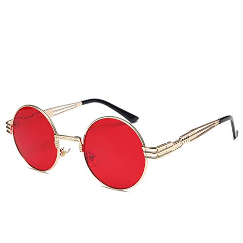 Preisvergleich Produktbild HONGYAN Metall Sonnenbrille Frauen Runde Sonnenbrille Steampunk Brille Der Männlichen Sonnenbrille Uv400