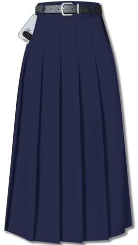 Image of SANGTREE Girls Women's Pleated Skirt, Elastic Waist Uniform Skirt, 2 Years - US 4XL