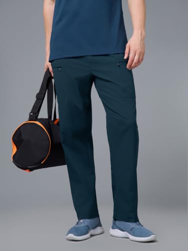 Image of TECHNOSPORT Men's Solid Baggy Fit Cargo Trackpants TS DURAFLEX Technology Drawstring Multi Pocket Polyester Joggers for Gym Running Workout Travel Casual Wear Quick Dry