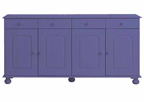 Image of APRODZ Solid Wood Sideboard Cabinet for Living Room | Wooden Storage Cabinet with 3 Drawers & 3 Doors | Kitchen Crockery Cabinet | Drawer Cabinet for Dining Room Bedroom | 161x35x79 cm,Siberian Iris
